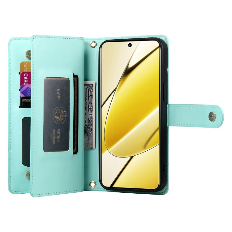 For Realme 11 5G / 11x Nine Card-slot Zipper Wallet Bag Leather Phone Case