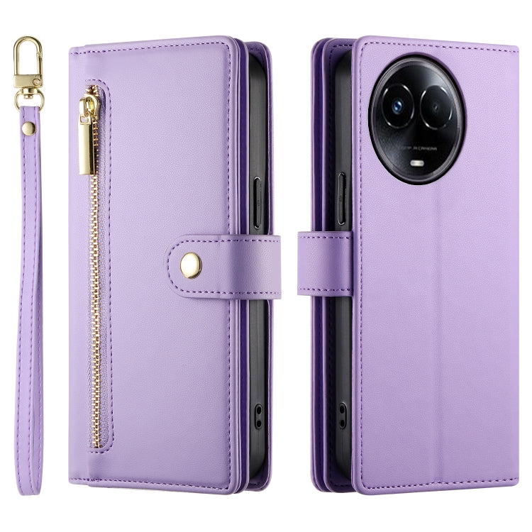 For Realme 11 5G / 11x Nine Card-slot Zipper Wallet Bag Leather Phone Case