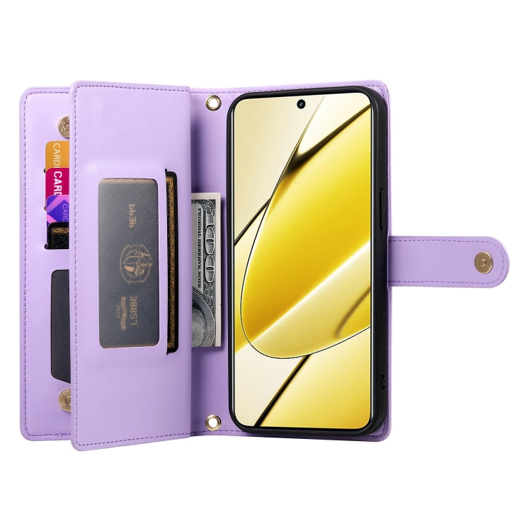 For Realme 11 5G / 11x Nine Card-slot Zipper Wallet Bag Leather Phone Case