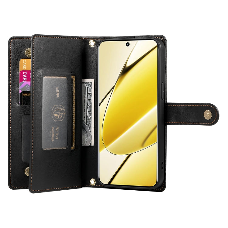 For Realme 11 5G / 11x Nine Card-slot Zipper Wallet Bag Leather Phone Case