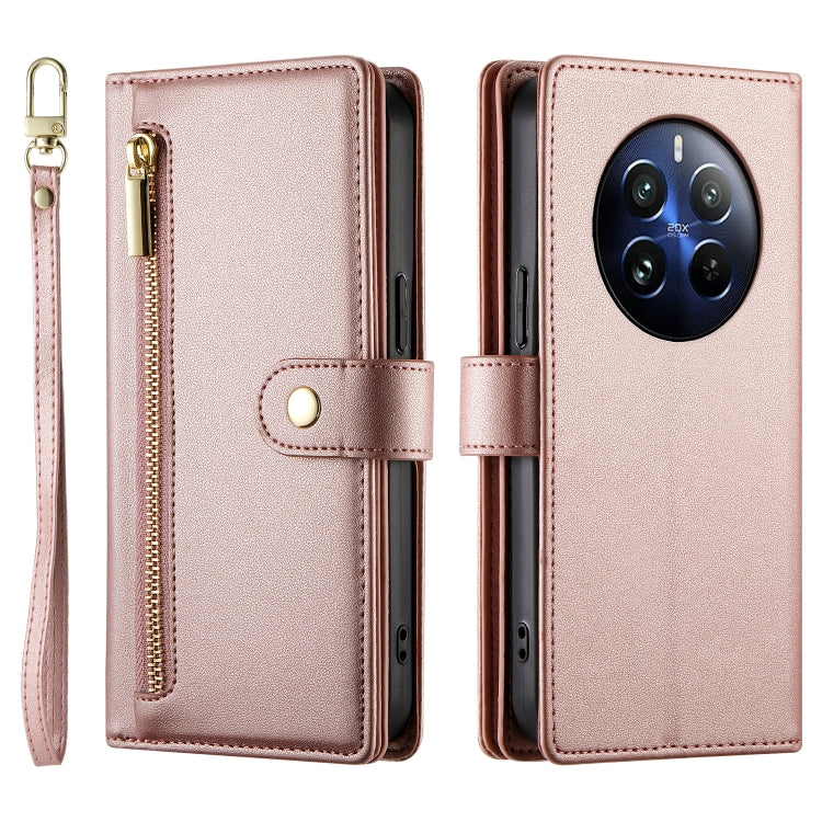 For Realme 12 Pro / 12 Pro+ Nine Card-slot Zipper Wallet Bag Leather Phone Case