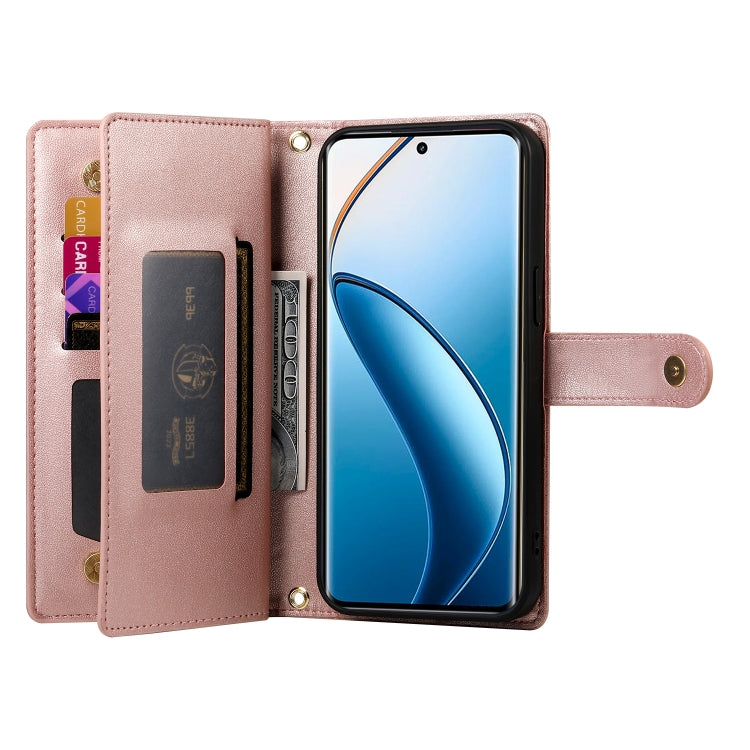 For Realme 12 Pro / 12 Pro+ Nine Card-slot Zipper Wallet Bag Leather Phone Case