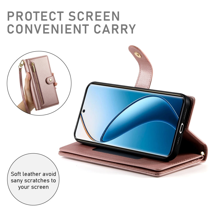 For Realme 12 Pro / 12 Pro+ Nine Card-slot Zipper Wallet Bag Leather Phone Case