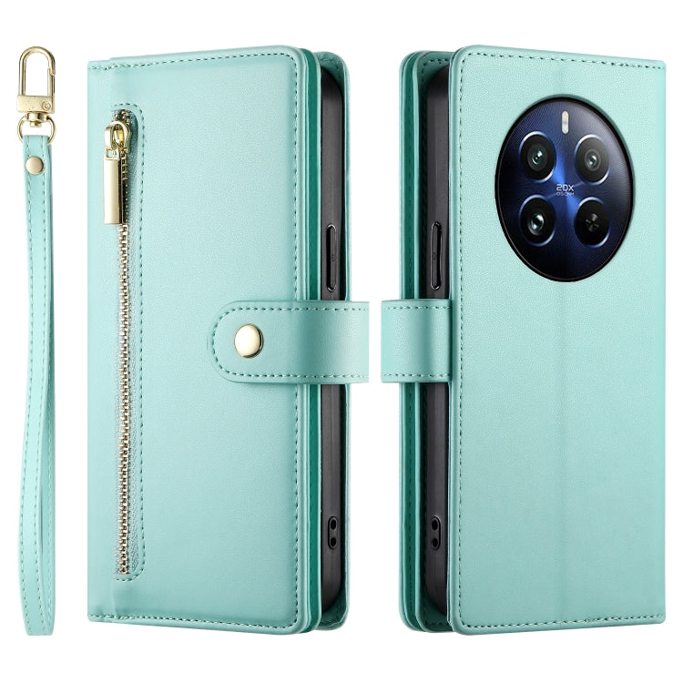 For Realme 12 Pro / 12 Pro+ Nine Card-slot Zipper Wallet Bag Leather Phone Case