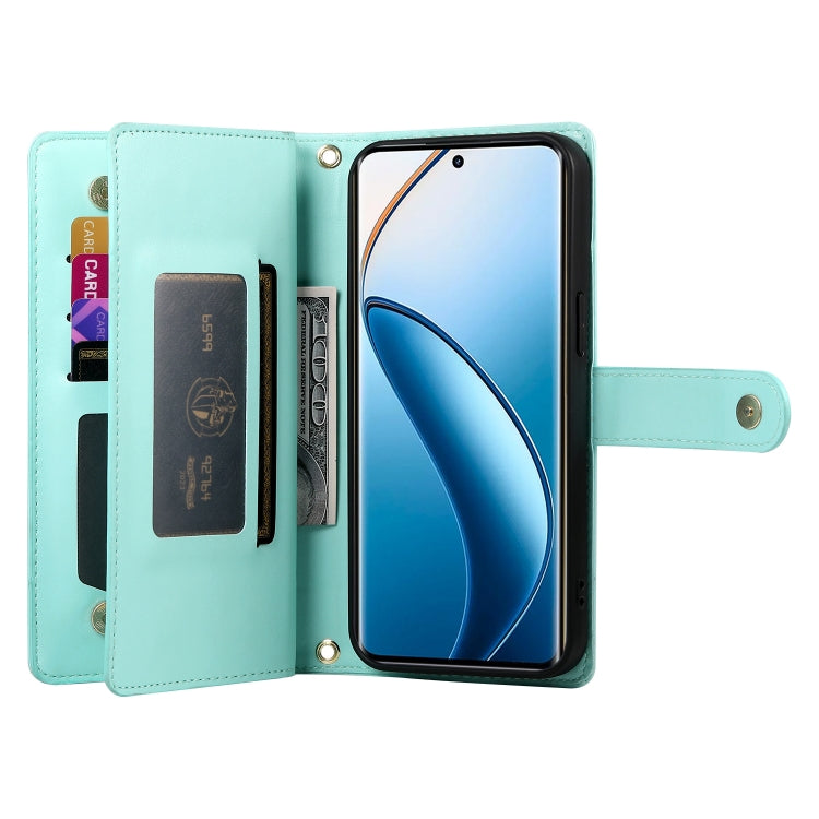 For Realme 12 Pro / 12 Pro+ Nine Card-slot Zipper Wallet Bag Leather Phone Case