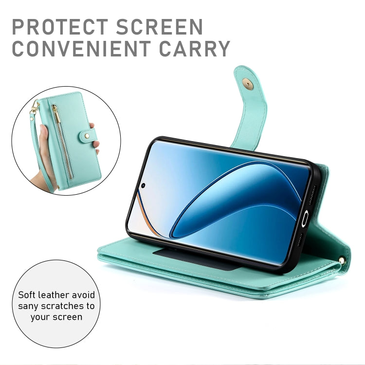 For Realme 12 Pro / 12 Pro+ Nine Card-slot Zipper Wallet Bag Leather Phone Case
