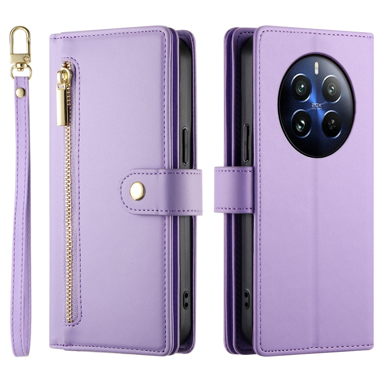 For Realme 12 Pro / 12 Pro+ Nine Card-slot Zipper Wallet Bag Leather Phone Case