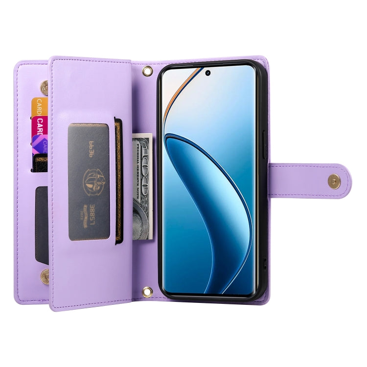 For Realme 12 Pro / 12 Pro+ Nine Card-slot Zipper Wallet Bag Leather Phone Case