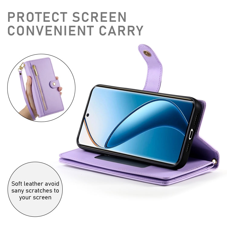 For Realme 12 Pro / 12 Pro+ Nine Card-slot Zipper Wallet Bag Leather Phone Case
