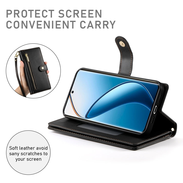 For Realme 12 Pro / 12 Pro+ Nine Card-slot Zipper Wallet Bag Leather Phone Case