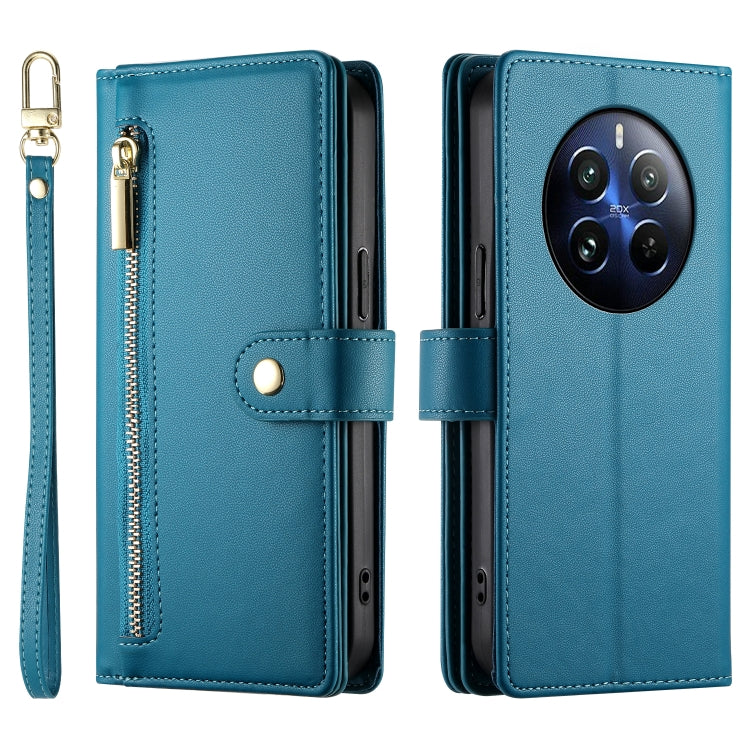For Realme 12 Pro / 12 Pro+ Nine Card-slot Zipper Wallet Bag Leather Phone Case