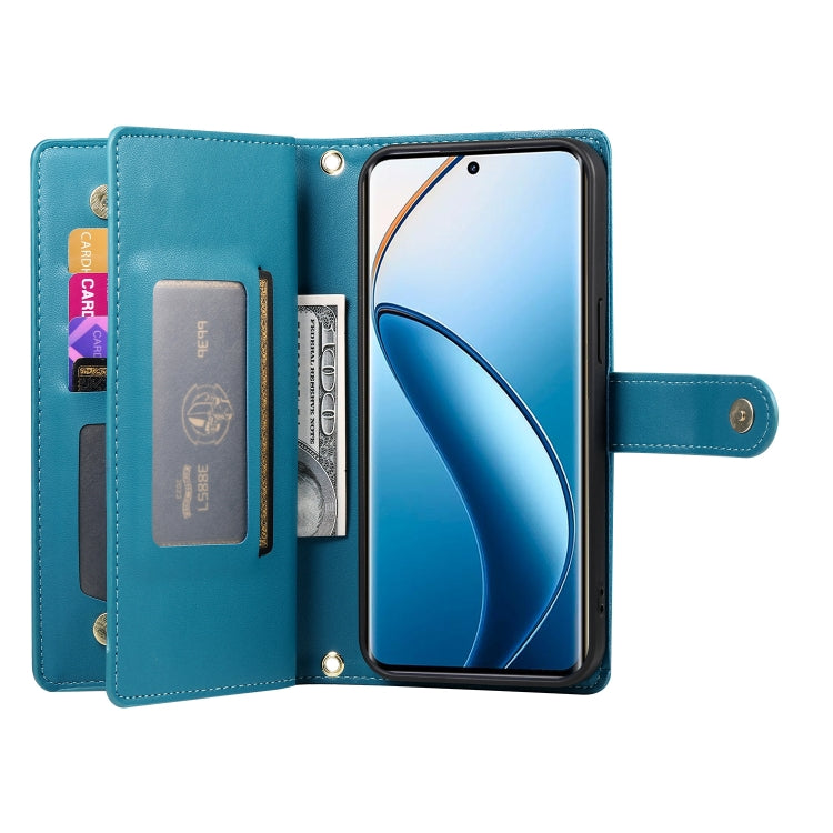 For Realme 12 Pro / 12 Pro+ Nine Card-slot Zipper Wallet Bag Leather Phone Case