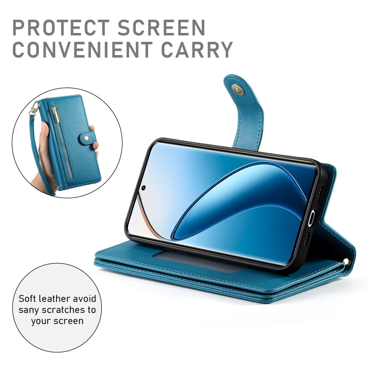 For Realme 12 Pro / 12 Pro+ Nine Card-slot Zipper Wallet Bag Leather Phone Case