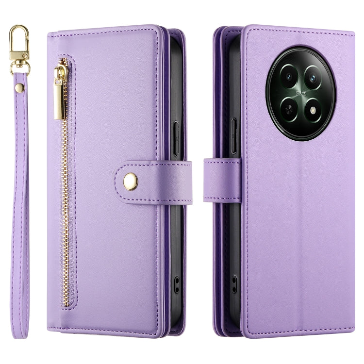 For Realme 12 5G Nine Card-slot Zipper Wallet Bag Leather Phone Case
