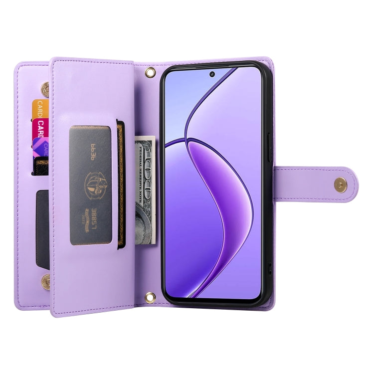 For Realme 12 5G Nine Card-slot Zipper Wallet Bag Leather Phone Case