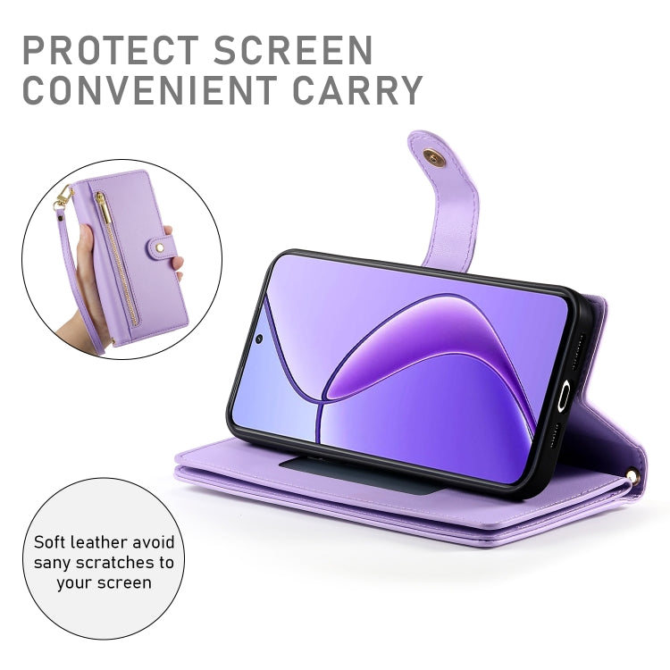 For Realme 12 5G Nine Card-slot Zipper Wallet Bag Leather Phone Case