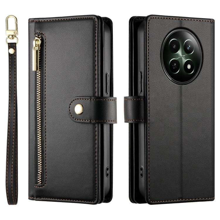 For Realme 12 5G Nine Card-slot Zipper Wallet Bag Leather Phone Case