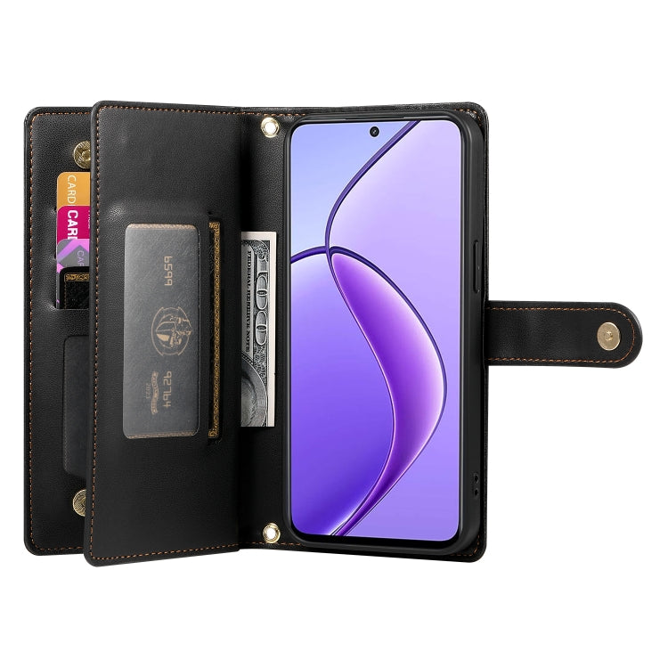 For Realme 12 5G Nine Card-slot Zipper Wallet Bag Leather Phone Case