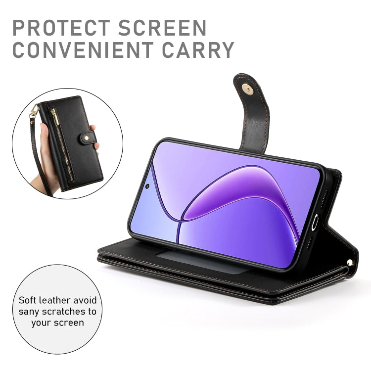 For Realme 12 5G Nine Card-slot Zipper Wallet Bag Leather Phone Case