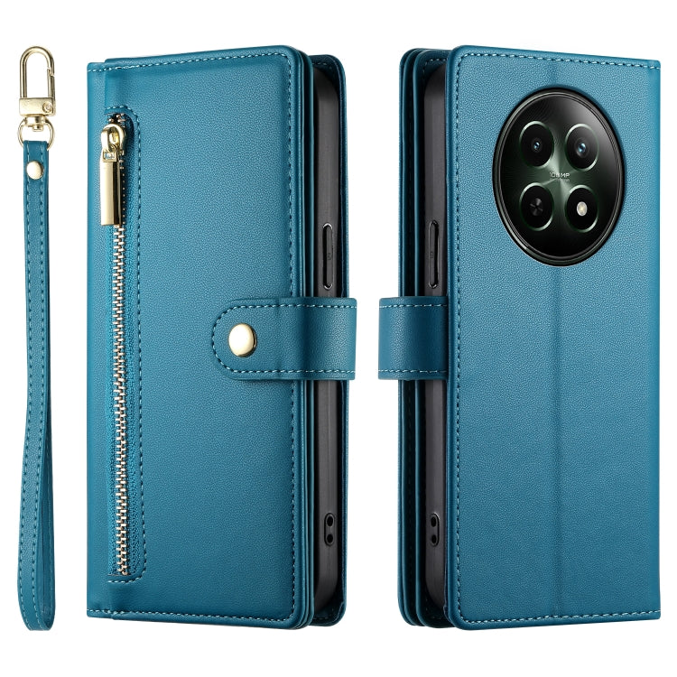 For Realme 12 5G Nine Card-slot Zipper Wallet Bag Leather Phone Case
