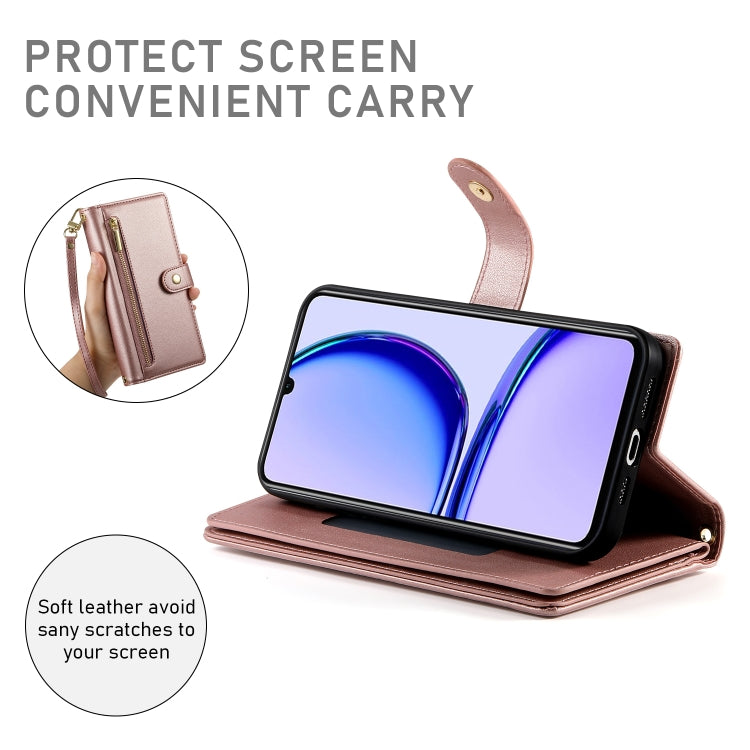 For Realme C53 / Narzo N53 4G Nine Card-slot Zipper Wallet Bag Leather Phone Case