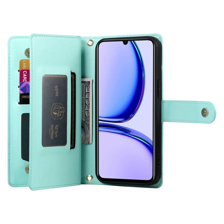 For Realme C53 / Narzo N53 4G Nine Card-slot Zipper Wallet Bag Leather Phone Case