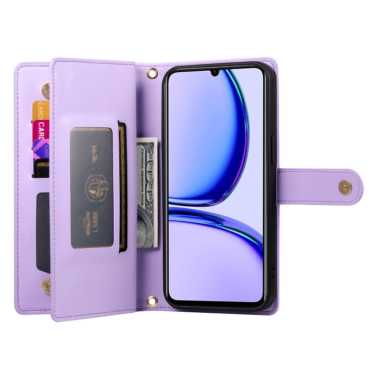 For Realme C53 / Narzo N53 4G Nine Card-slot Zipper Wallet Bag Leather Phone Case