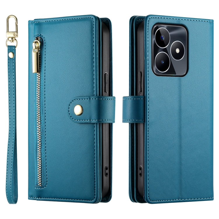 For Realme C53 / Narzo N53 4G Nine Card-slot Zipper Wallet Bag Leather Phone Case