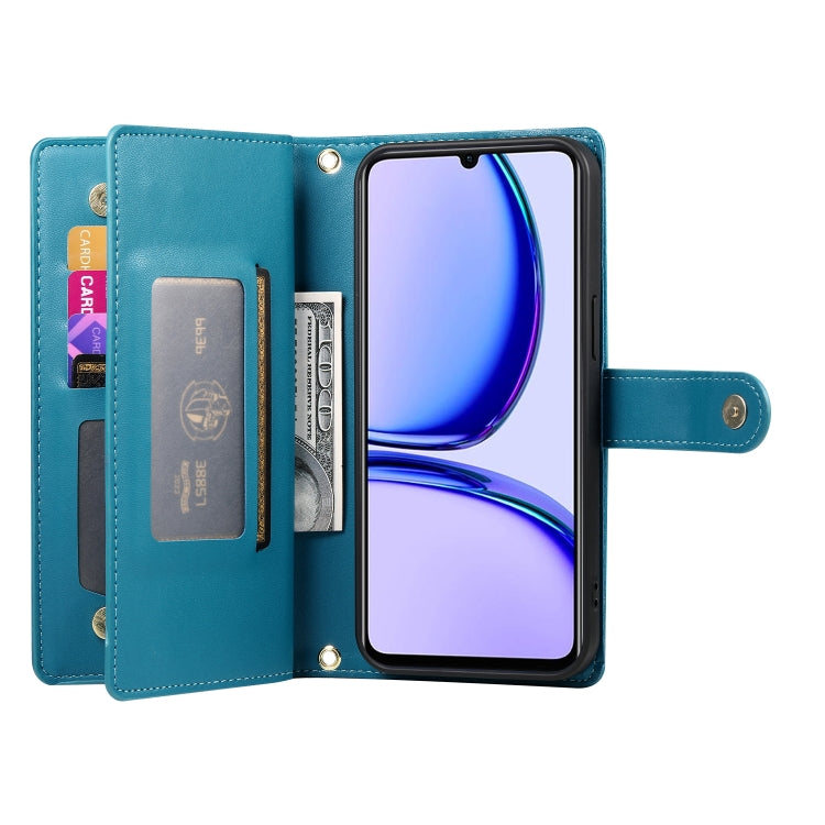 For Realme C53 / Narzo N53 4G Nine Card-slot Zipper Wallet Bag Leather Phone Case
