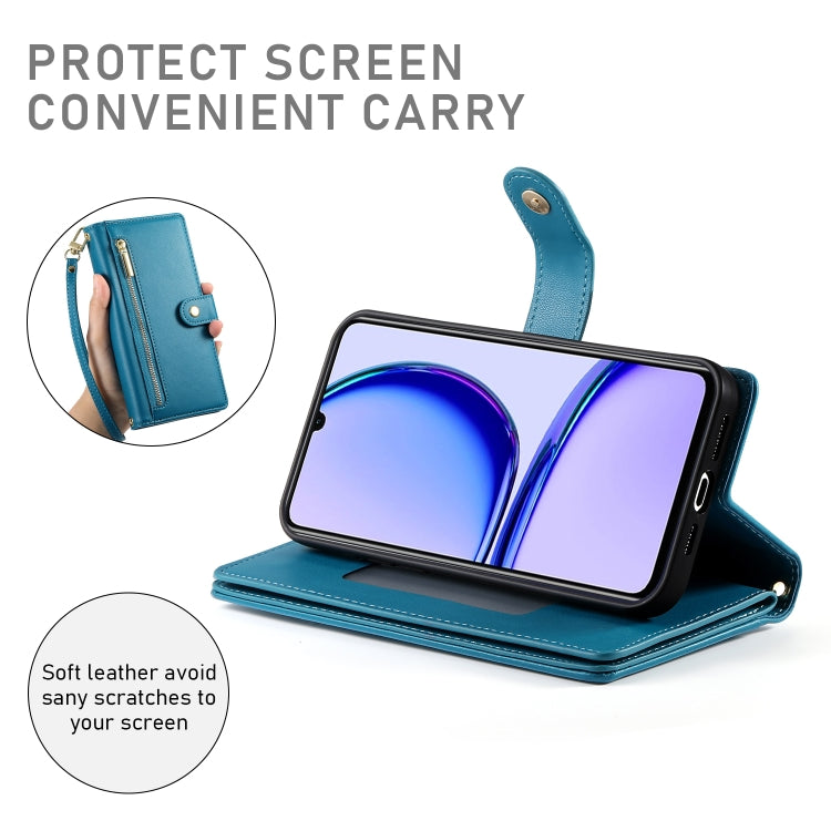 For Realme C53 / Narzo N53 4G Nine Card-slot Zipper Wallet Bag Leather Phone Case