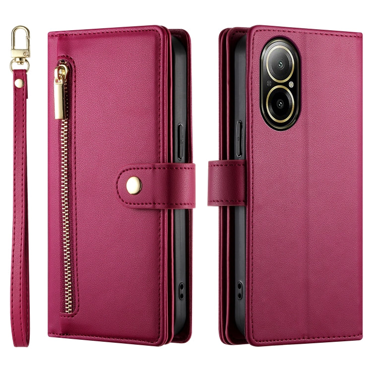 For Realme C67 4G Nine Card-slot Zipper Wallet Bag Leather Phone Case