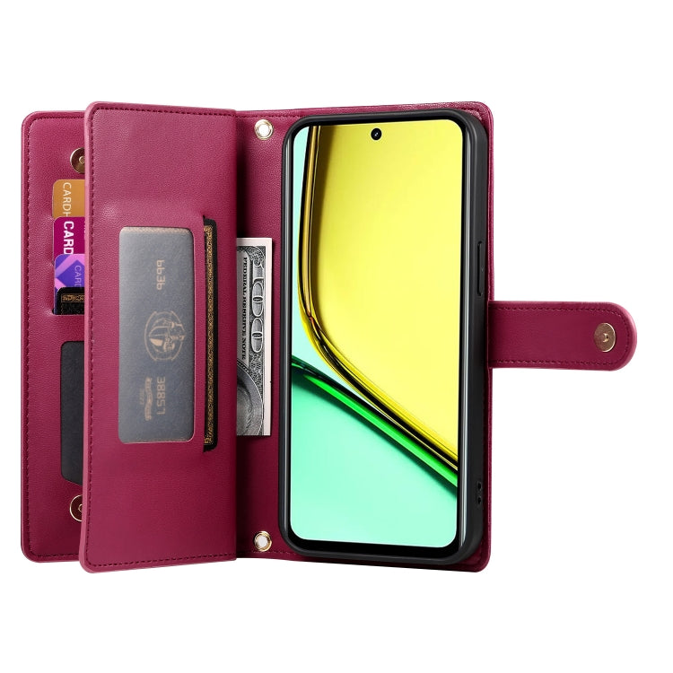 For Realme C67 4G Nine Card-slot Zipper Wallet Bag Leather Phone Case