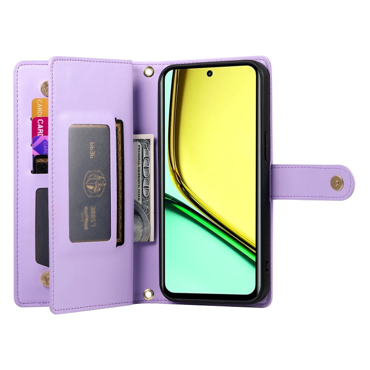 For Realme C67 4G Nine Card-slot Zipper Wallet Bag Leather Phone Case