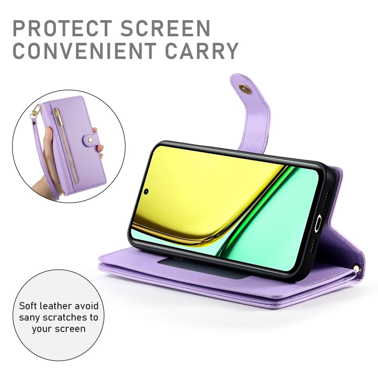For Realme C67 4G Nine Card-slot Zipper Wallet Bag Leather Phone Case