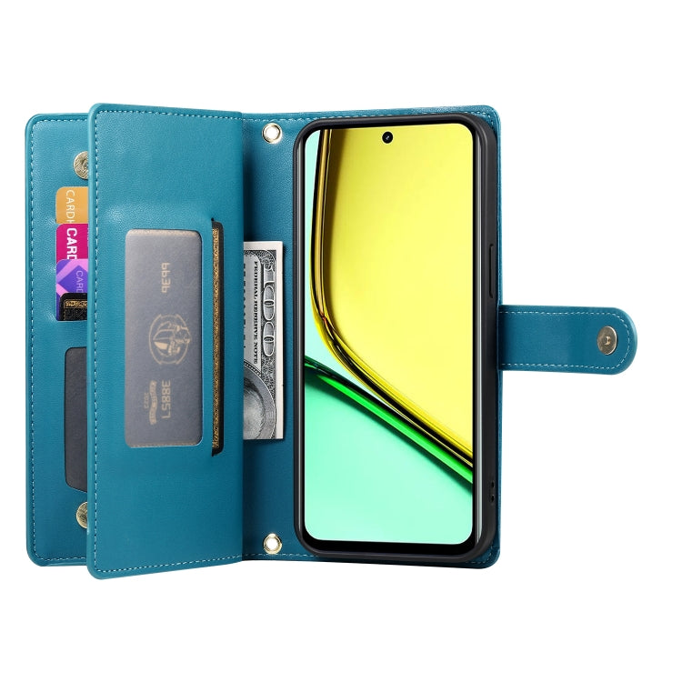 For Realme C67 4G Nine Card-slot Zipper Wallet Bag Leather Phone Case