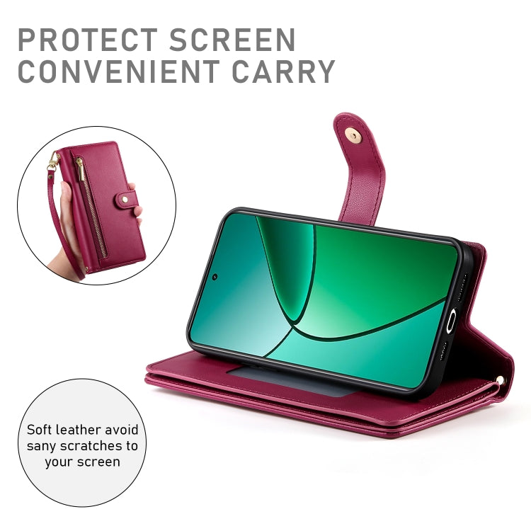 For Realme 12+ / Narzo 70 Pro Nine Card-slot Zipper Wallet Bag Leather Phone Case
