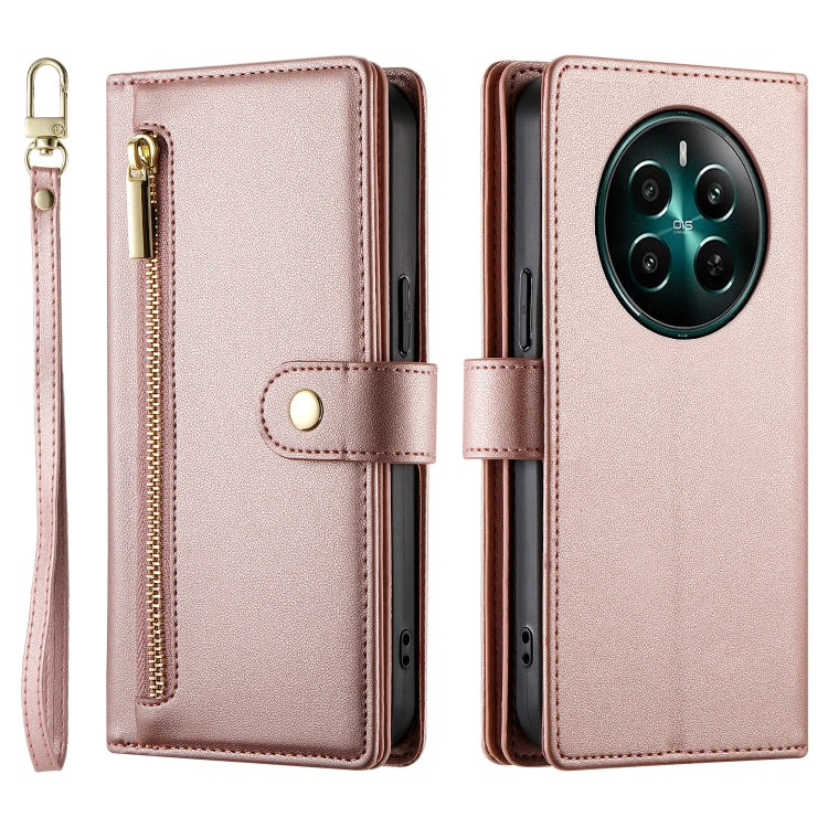 For Realme 12+ / Narzo 70 Pro Nine Card-slot Zipper Wallet Bag Leather Phone Case