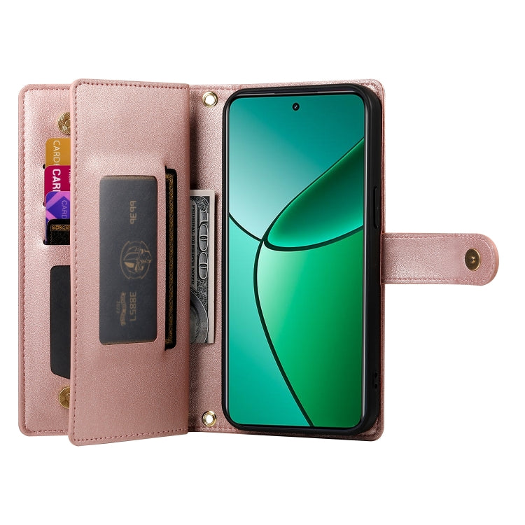 For Realme 12+ / Narzo 70 Pro Nine Card-slot Zipper Wallet Bag Leather Phone Case