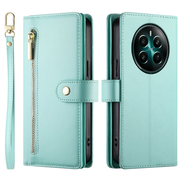 For Realme 12+ / Narzo 70 Pro Nine Card-slot Zipper Wallet Bag Leather Phone Case
