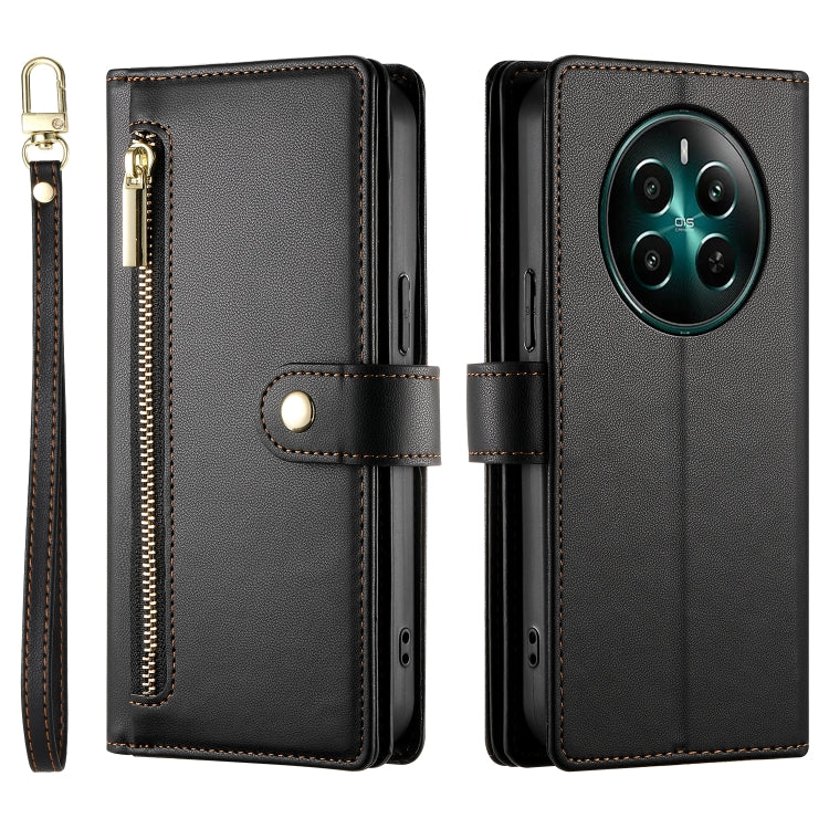 For Realme 12+ / Narzo 70 Pro Nine Card-slot Zipper Wallet Bag Leather Phone Case