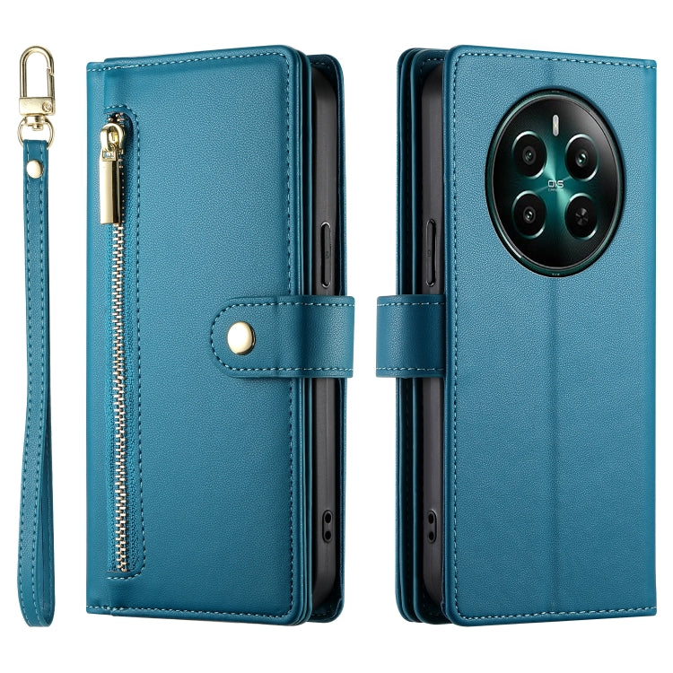 For Realme 12+ / Narzo 70 Pro Nine Card-slot Zipper Wallet Bag Leather Phone Case