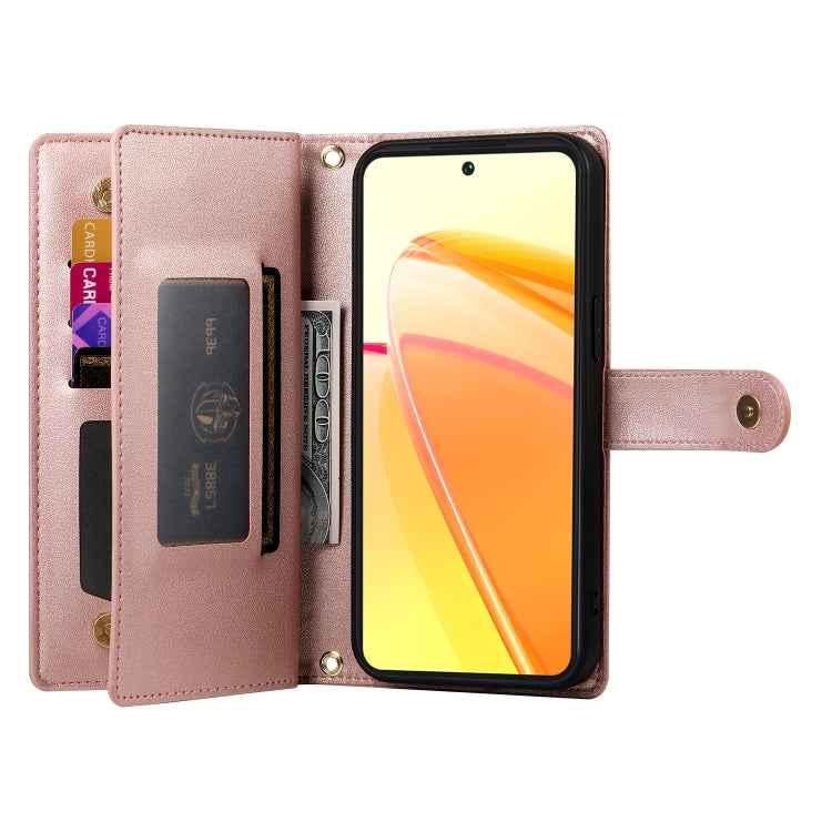 For Realme C55 / Narzo N55 Nine Card-slot Zipper Wallet Bag Leather Phone Case