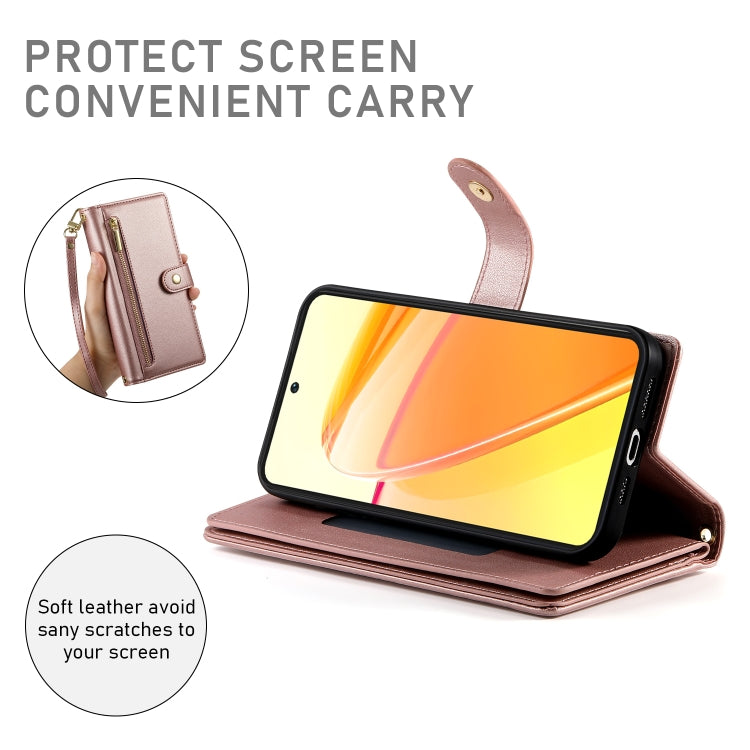 For Realme C55 / Narzo N55 Nine Card-slot Zipper Wallet Bag Leather Phone Case