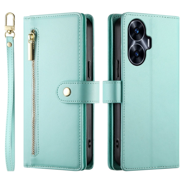 For Realme C55 / Narzo N55 Nine Card-slot Zipper Wallet Bag Leather Phone Case