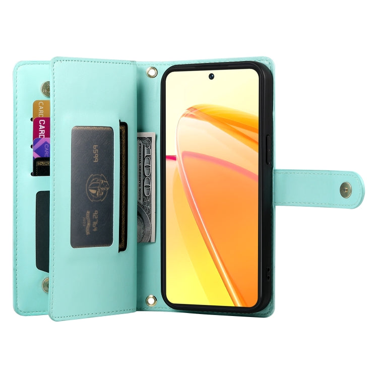 For Realme C55 / Narzo N55 Nine Card-slot Zipper Wallet Bag Leather Phone Case