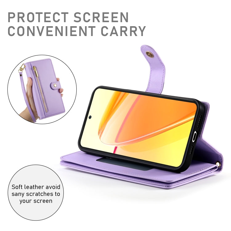 For Realme C55 / Narzo N55 Nine Card-slot Zipper Wallet Bag Leather Phone Case