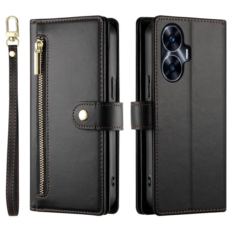 For Realme C55 / Narzo N55 Nine Card-slot Zipper Wallet Bag Leather Phone Case