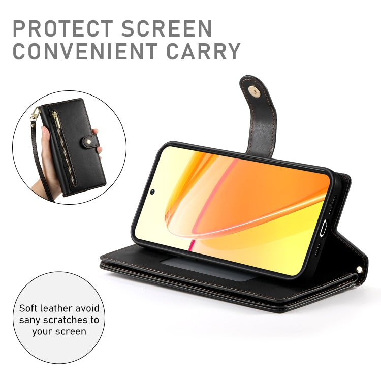 For Realme C55 / Narzo N55 Nine Card-slot Zipper Wallet Bag Leather Phone Case