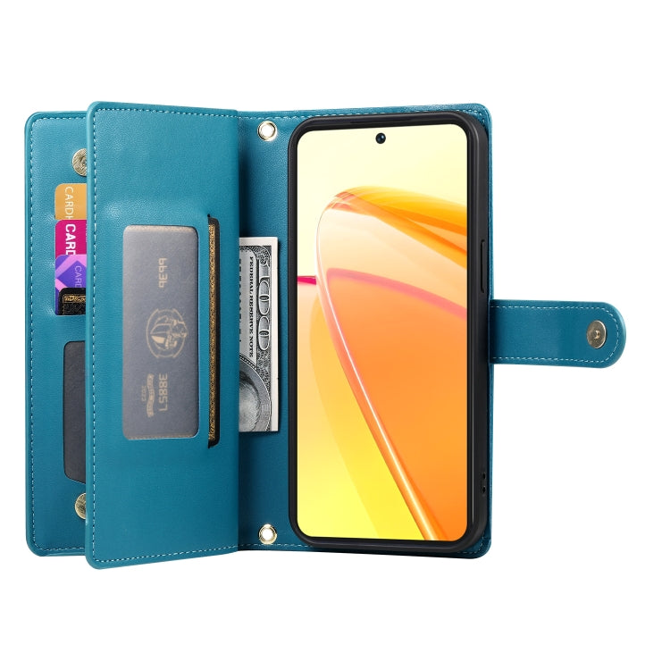 For Realme C55 / Narzo N55 Nine Card-slot Zipper Wallet Bag Leather Phone Case