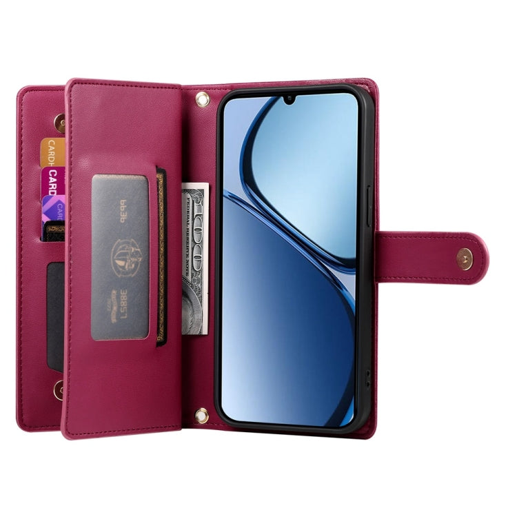 For Realme C63 Nine Card-slot Zipper Wallet Bag Leather Phone Case
